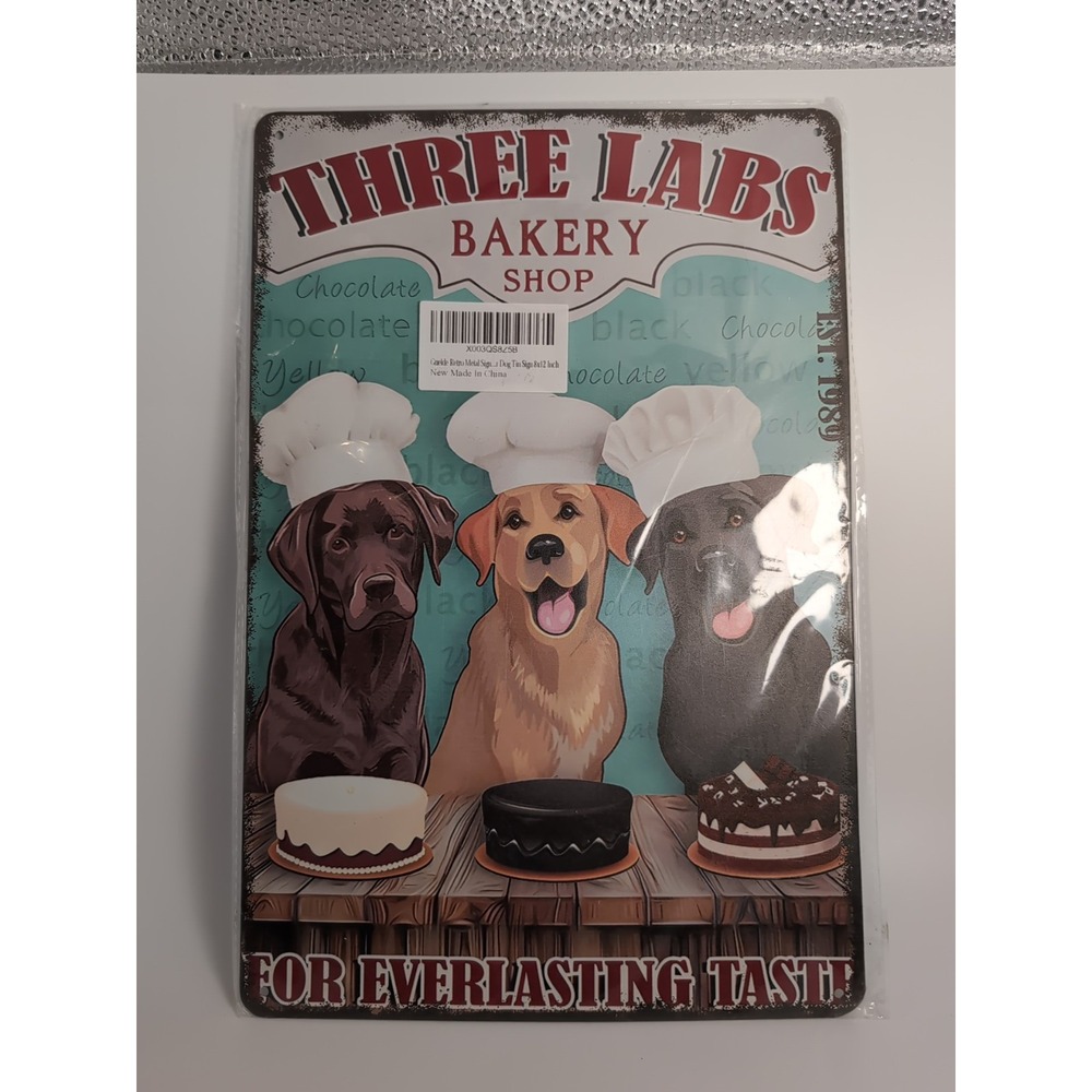 Three Labs Bakery‎ Shop-Steel Decor Sign 12x8